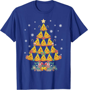 Pizza Christmas Tree Funny Pizza Christmas T-Shirt - T-Shirt | Royal