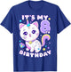 Birthday girl 8 years old, cat, unicorn, 8th birthday T-Shirt - T-Shirt | Royal