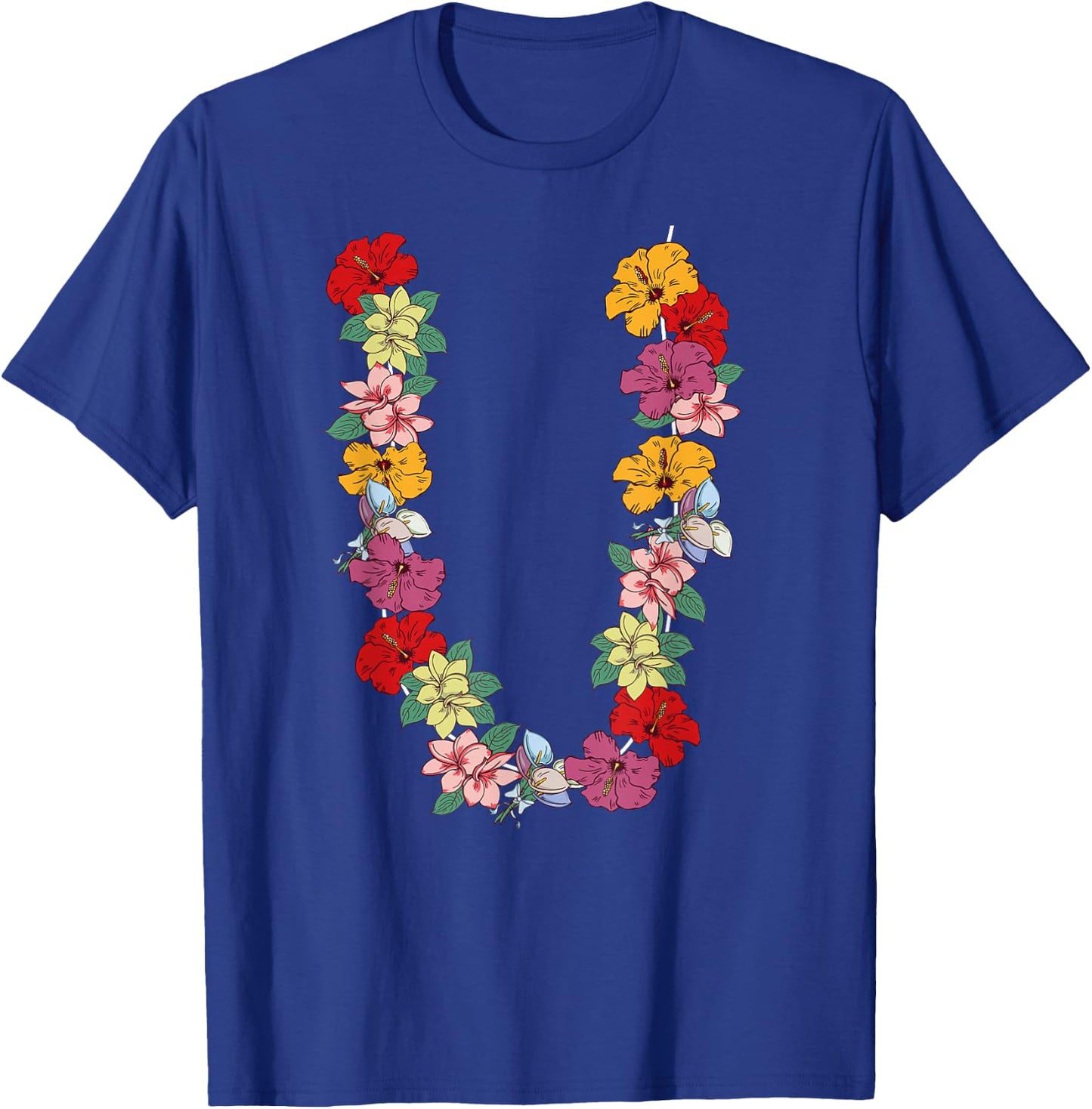 Tropical Summer Holiday Hawaiian Flower Lei Hawaii T-Shirt - T-Shirt | Royal