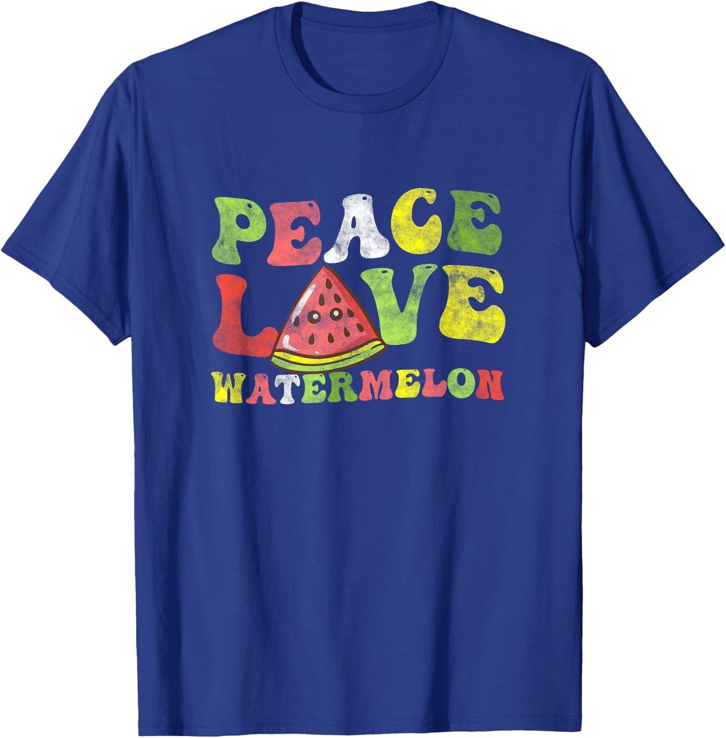 Peace Love Watermelon Summer Women T-Shirt - T-Shirt | Royal