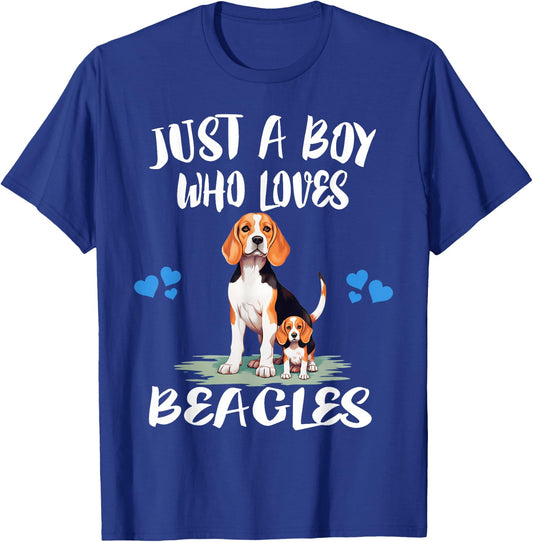 Just A Boy Who Loves Beagles Dog T-Shirt - T-Shirt | Royal