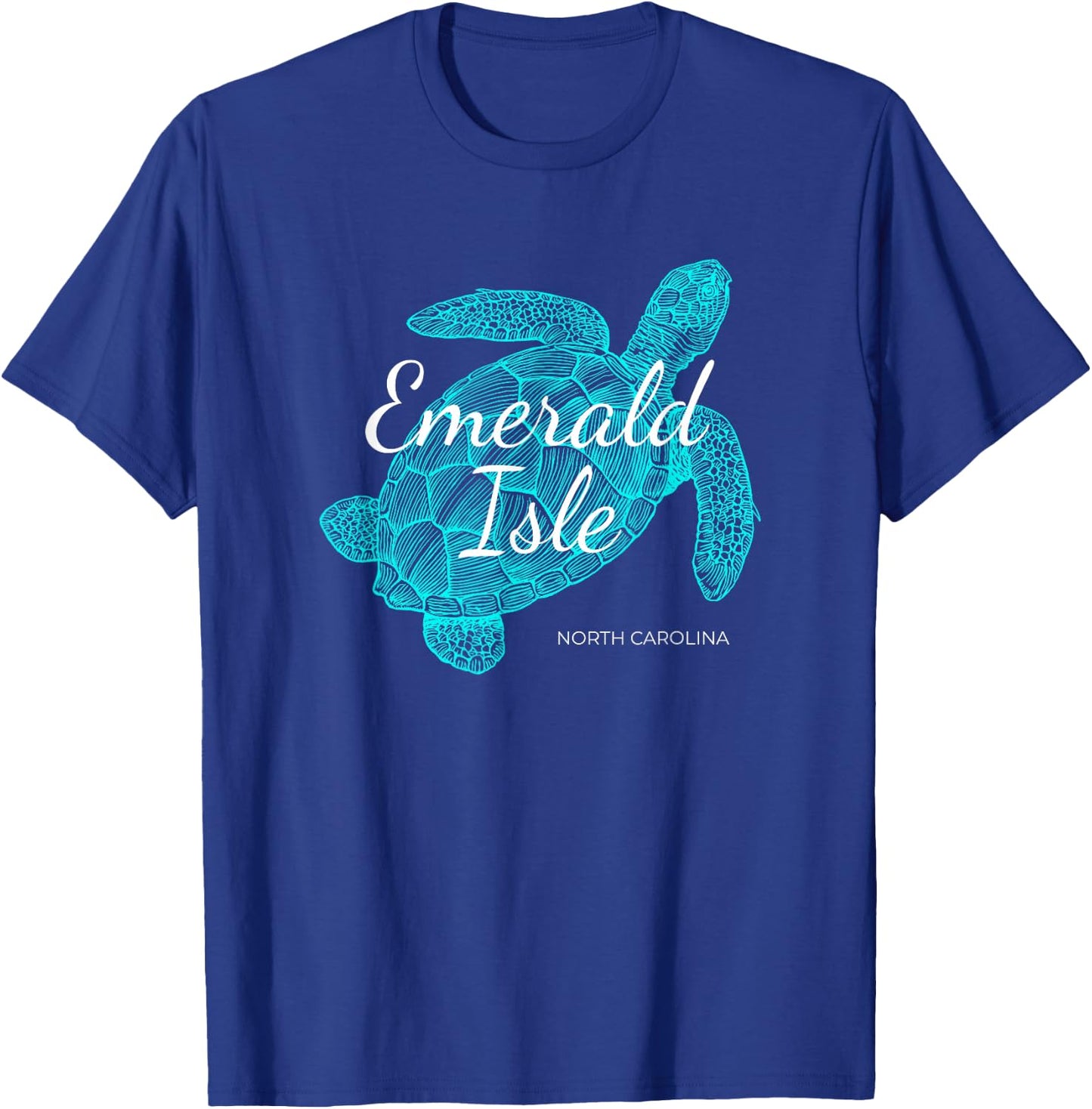 Emerald Isle North Carolina Vacation With A Turtle Graphic T-Shirt - T-Shirt | Royal