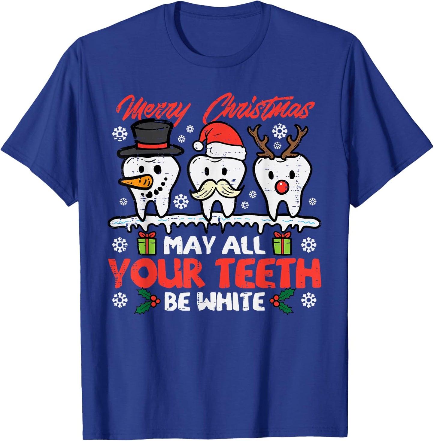Christmas All Teeth White Xmas Dentist Dental Squad Women T-Shirt - T-Shirt | Royal