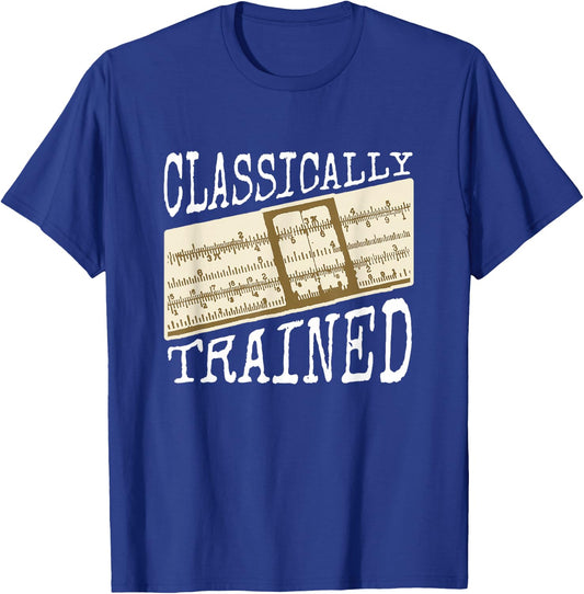 Slide Rule Slipstick Mechanical Calculator 1950s 1960s T-Shirt - T-Shirt | Royal