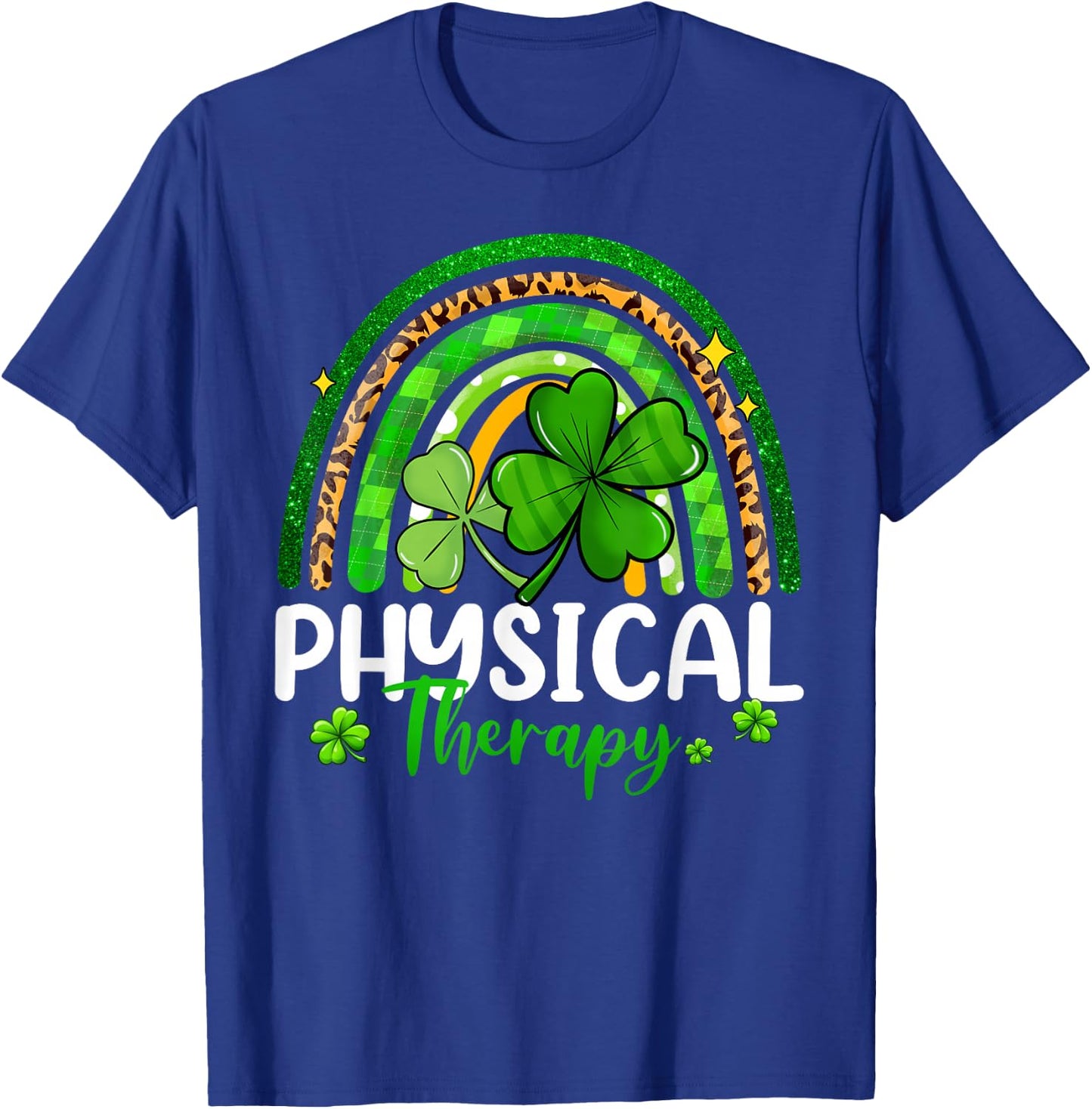 Physical Therapy St Patricks Day Rainbow Women Therapist T-Shirt - T-Shirt | Royal