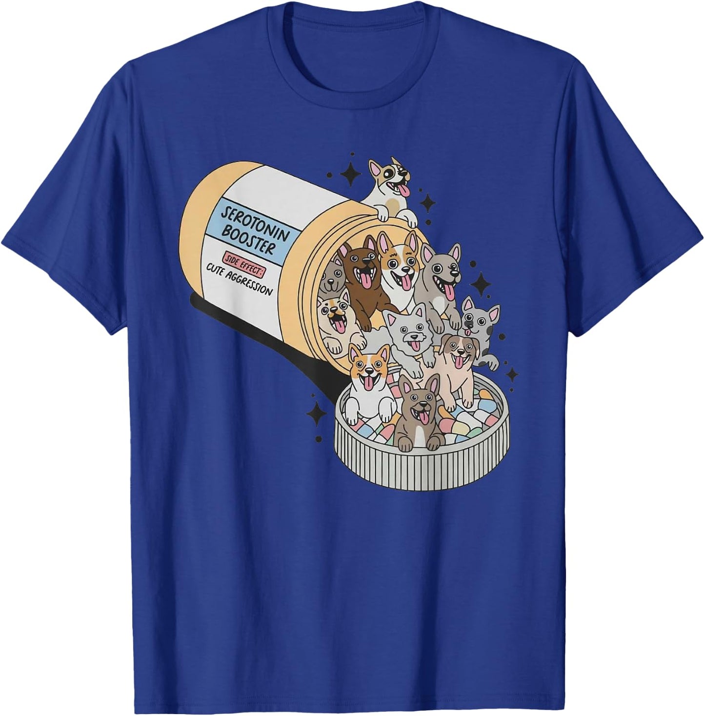 Serotonin Booster Dogs - Side Effect Cute Aggression Funny T-Shirt - T-Shirt | Royal