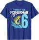 Boys Fishing Birthday Shirt 6 Year Old Boy Fisherman Kids T-Shirt - T-Shirt | Royal