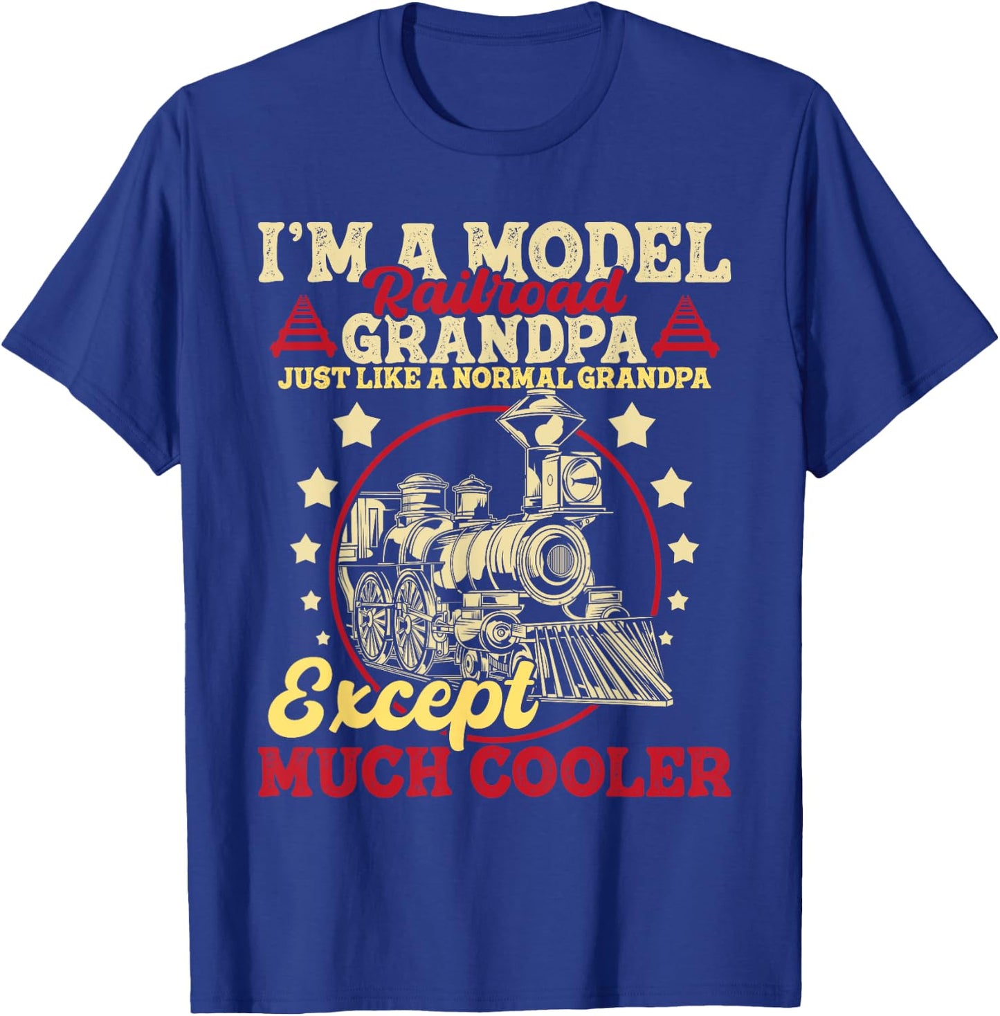 I'm A Model Railroad Grandpa - Grandparent Model Train Lover T-Shirt - T-Shirt | Royal