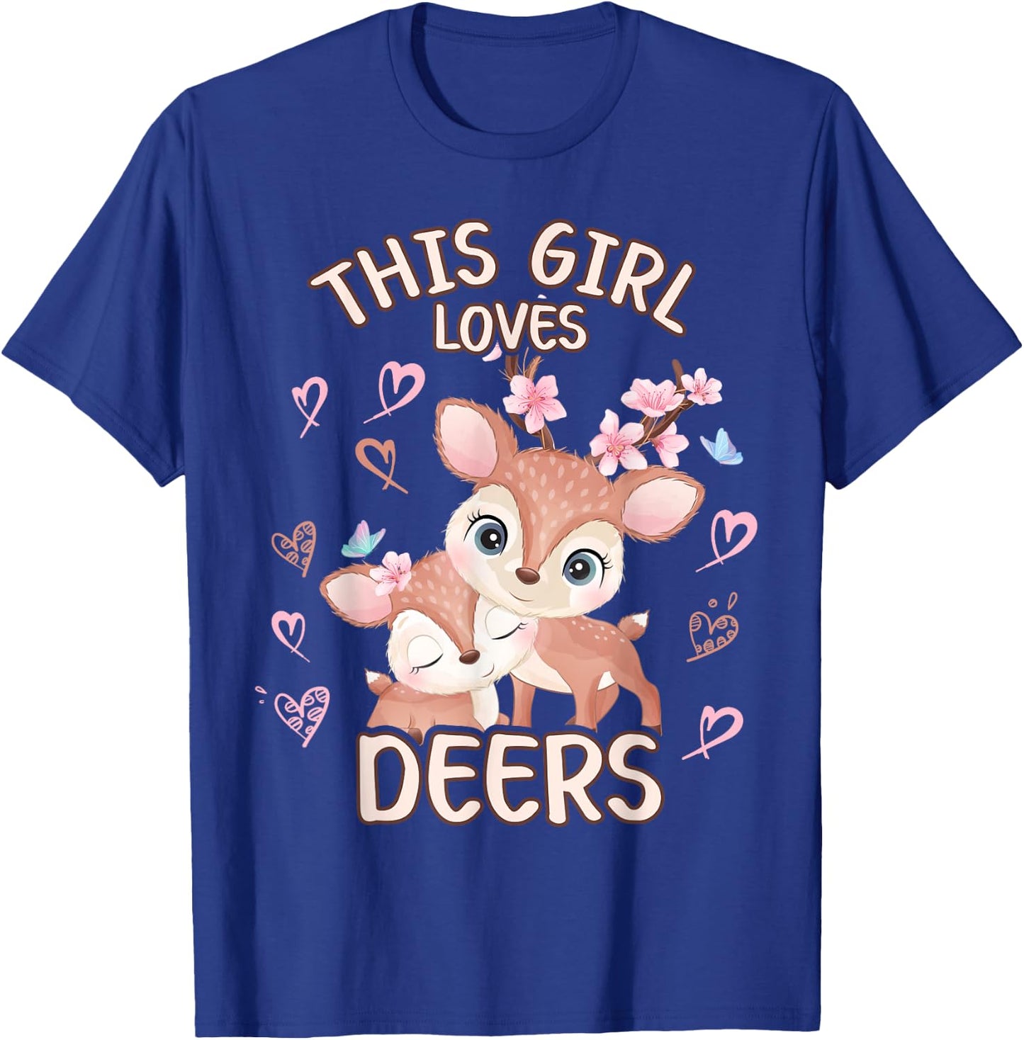 This Girls Loves Deers Teen Girls Fawn T-Shirt - T-Shirt | Royal