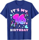 16th Birthday, Girl 16 years, Butterflies and Number 16 T-Shirt - T-Shirt | Royal
