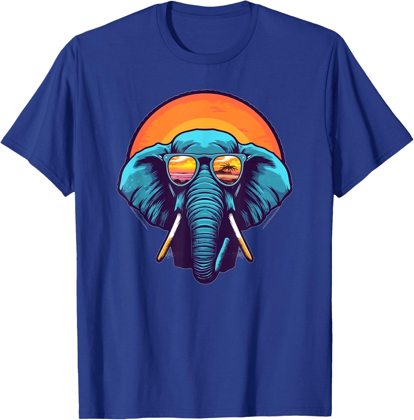Funny looking Elephant with Sunglasses T-Shirt - T-Shirt | Royal