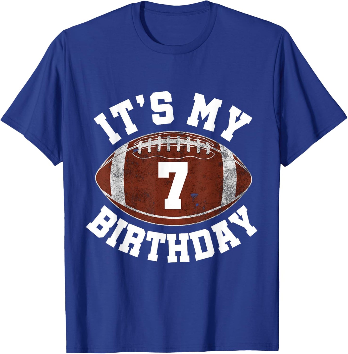 It's My 7th Birthday Boy 7 Year Old Football Player Kids T-Shirt - T-Shirt | Royal