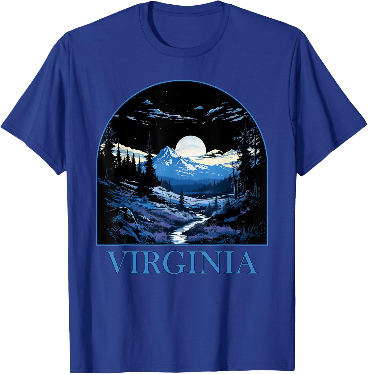 VIRGINIA VA Mountain State Pride and Mountains T-Shirt - T-Shirt | Royal