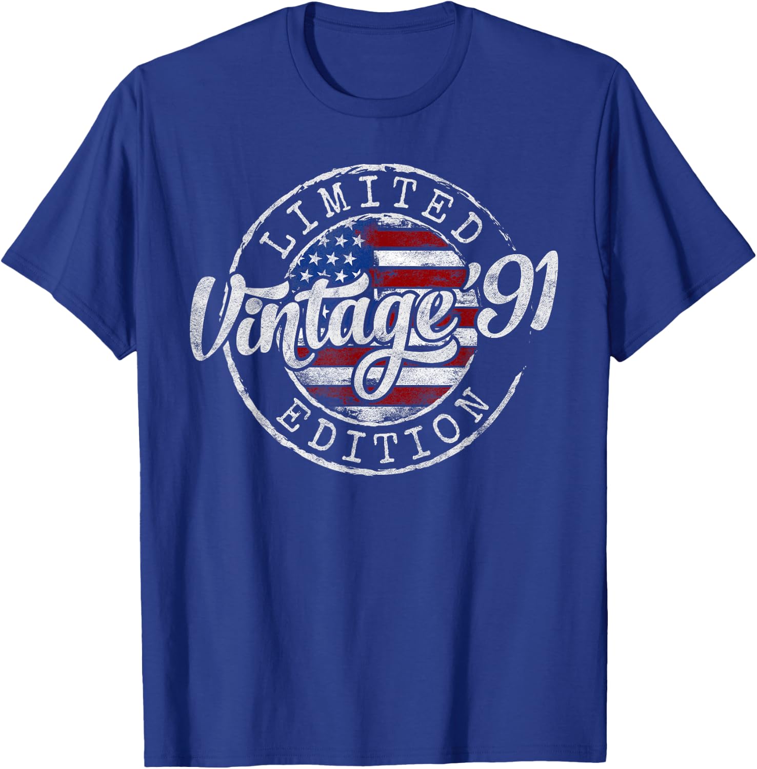 Vintage 1991 34th Birthday Gifts Women 34 Year Old T-Shirt - T-Shirt | Royal