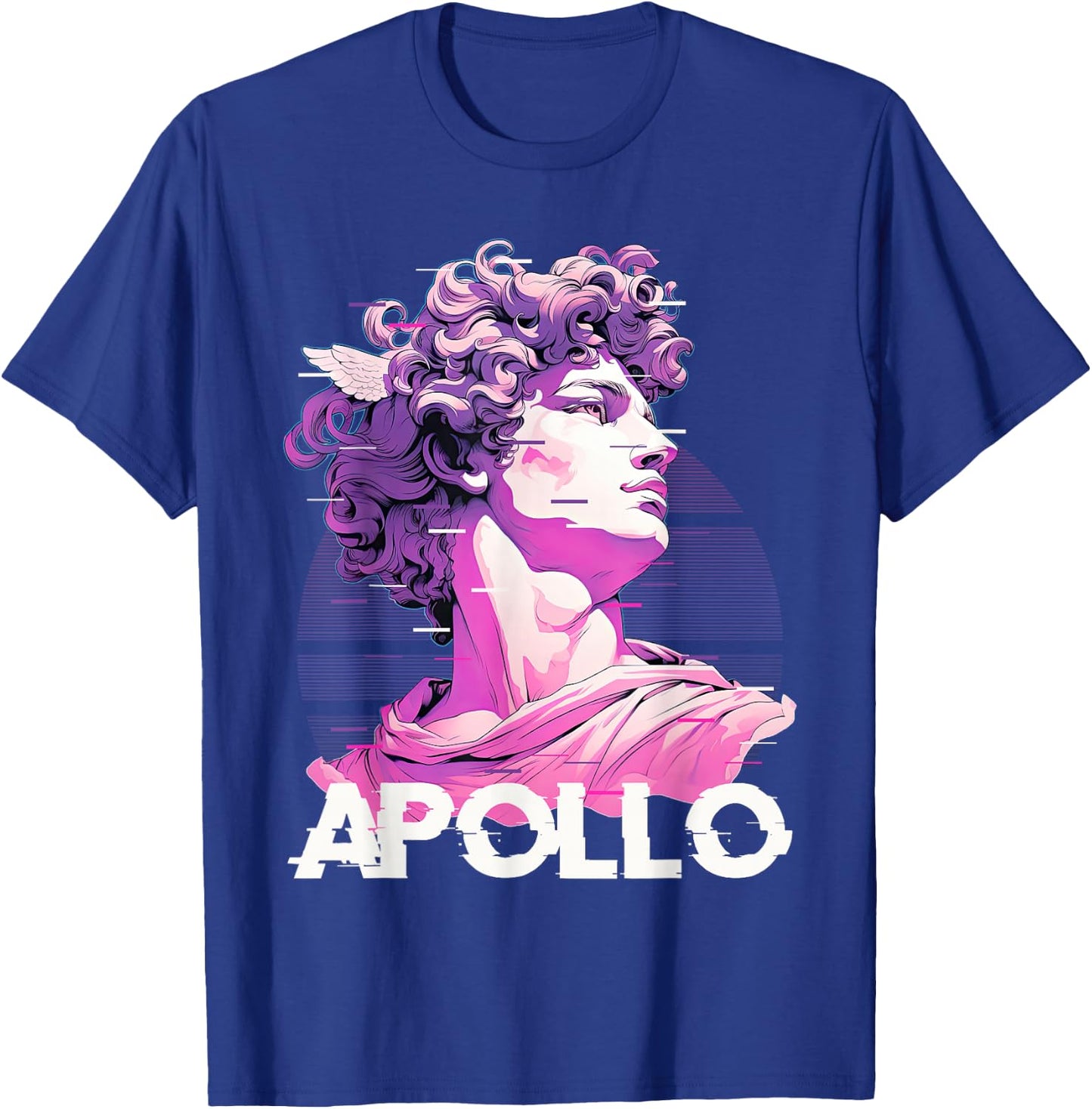 Apollo Greece God Glitch Aesthetic Greek Vaporwave T-Shirt - T-Shirt | Royal