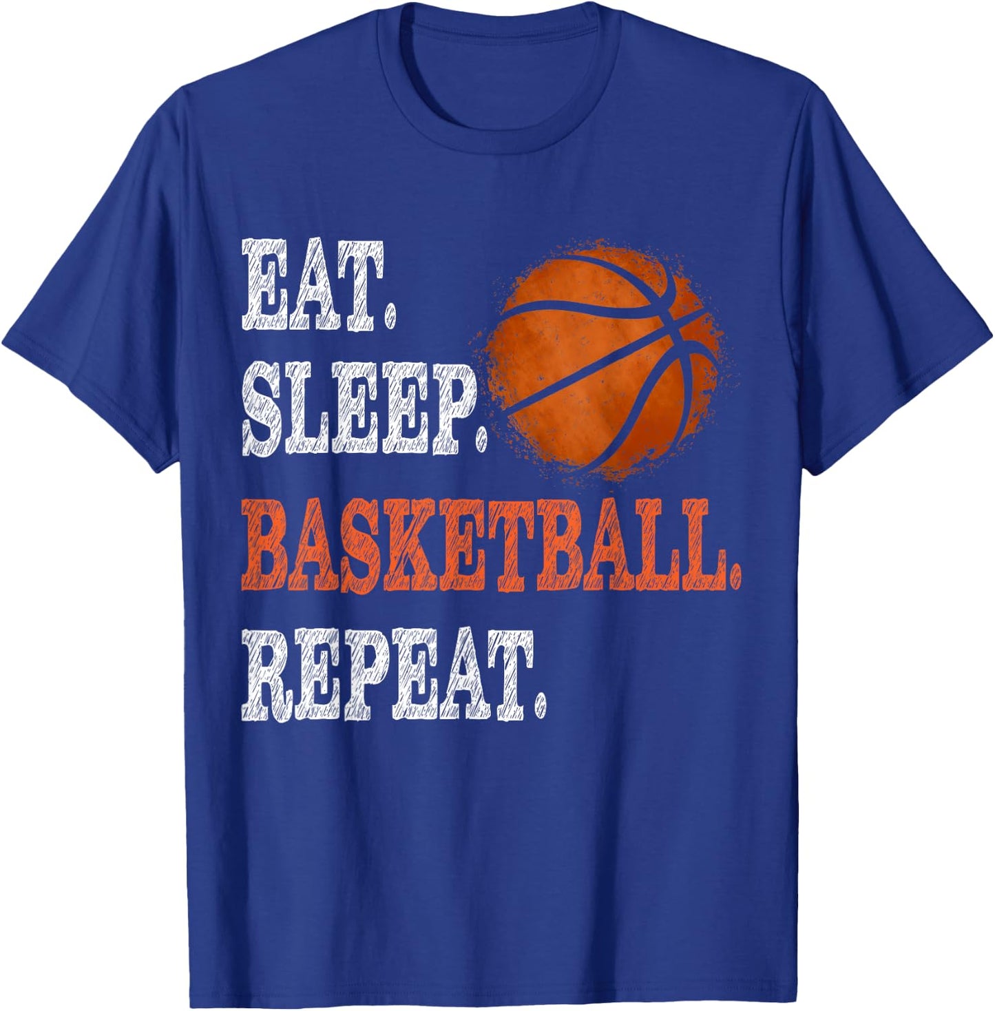Eat Sleep Basketball Repeat Boy Youth Kid Basketball Fan T-Shirt - T-Shirt | Royal