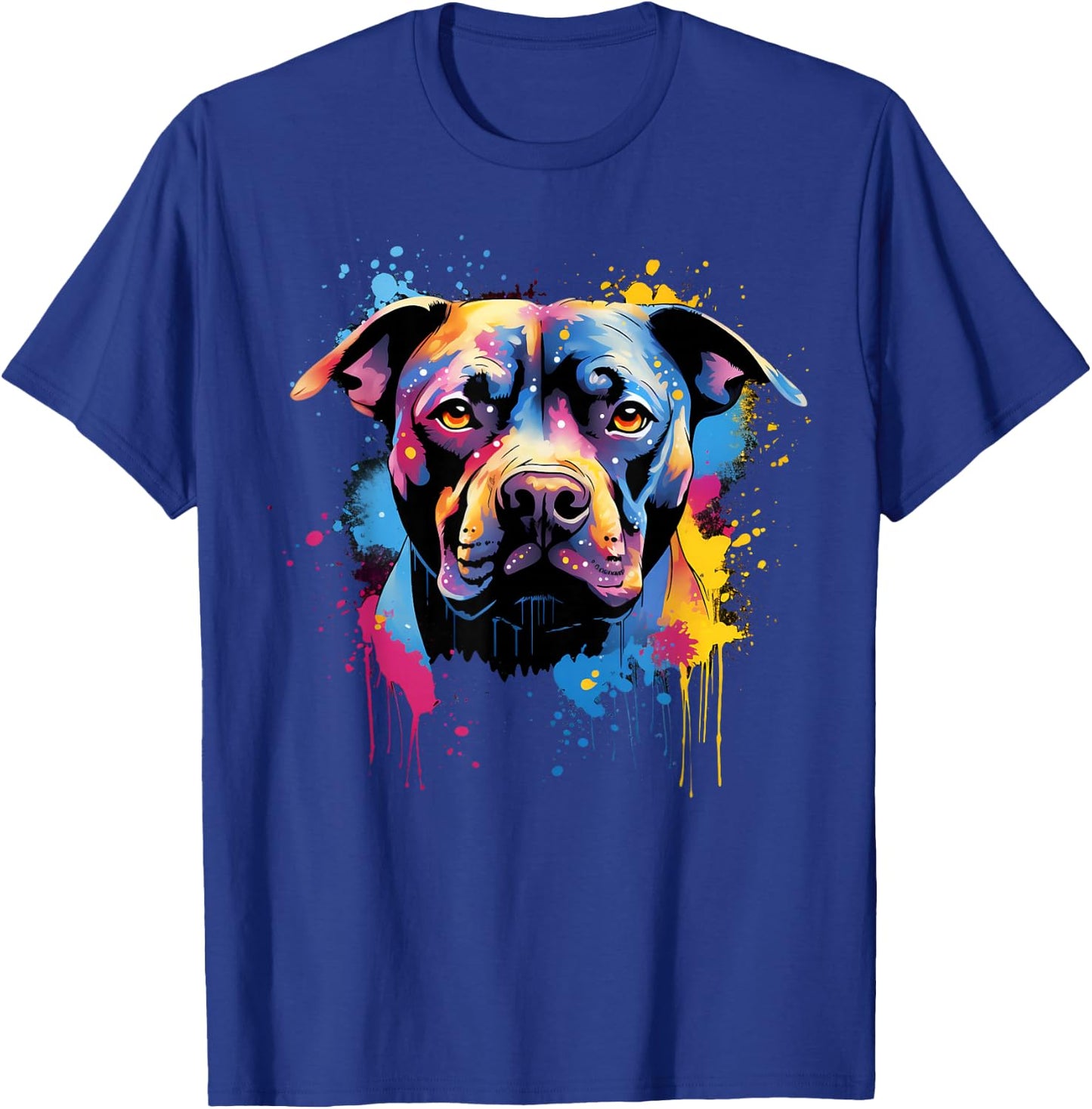 Cute painted Staffordshire Bull Terrier T-Shirt - T-Shirt | Royal