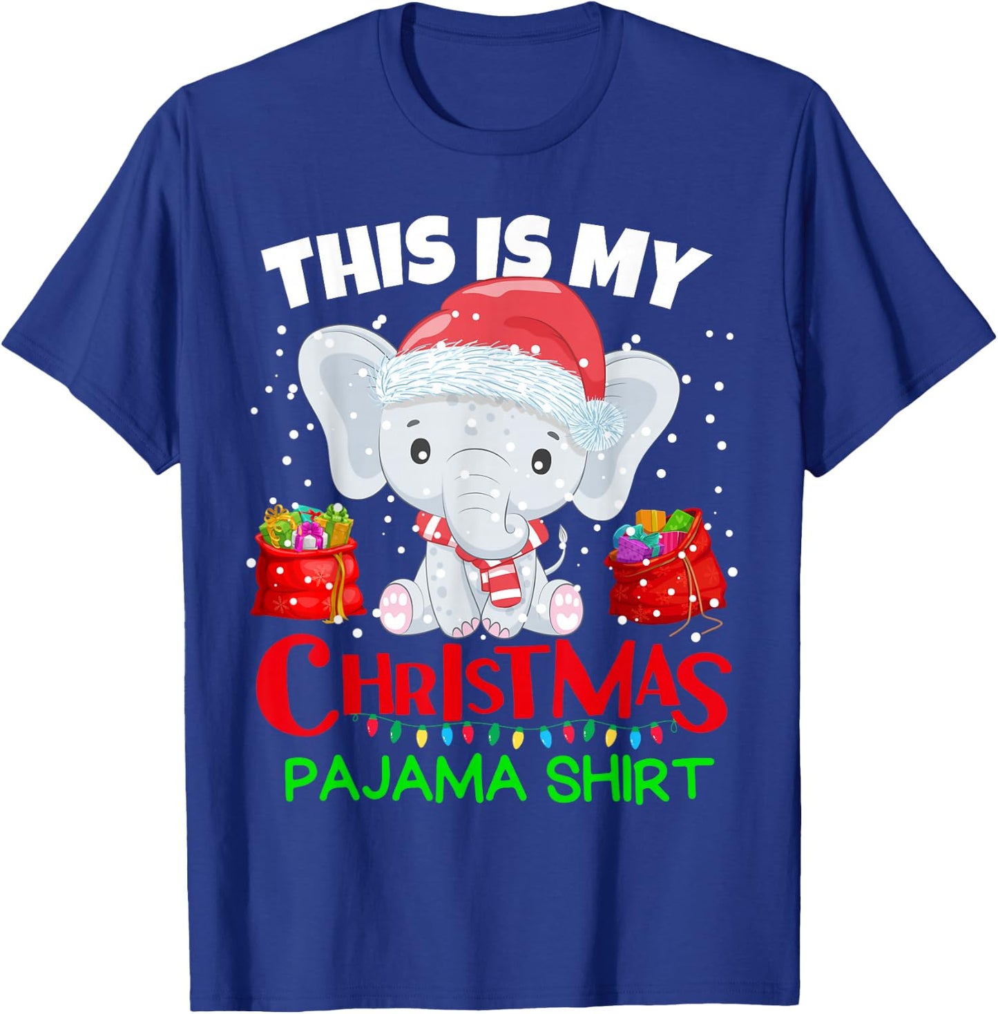 This is my Christmas Pajama Shirt baby elephant for kids T-Shirt - T-Shirt | Royal