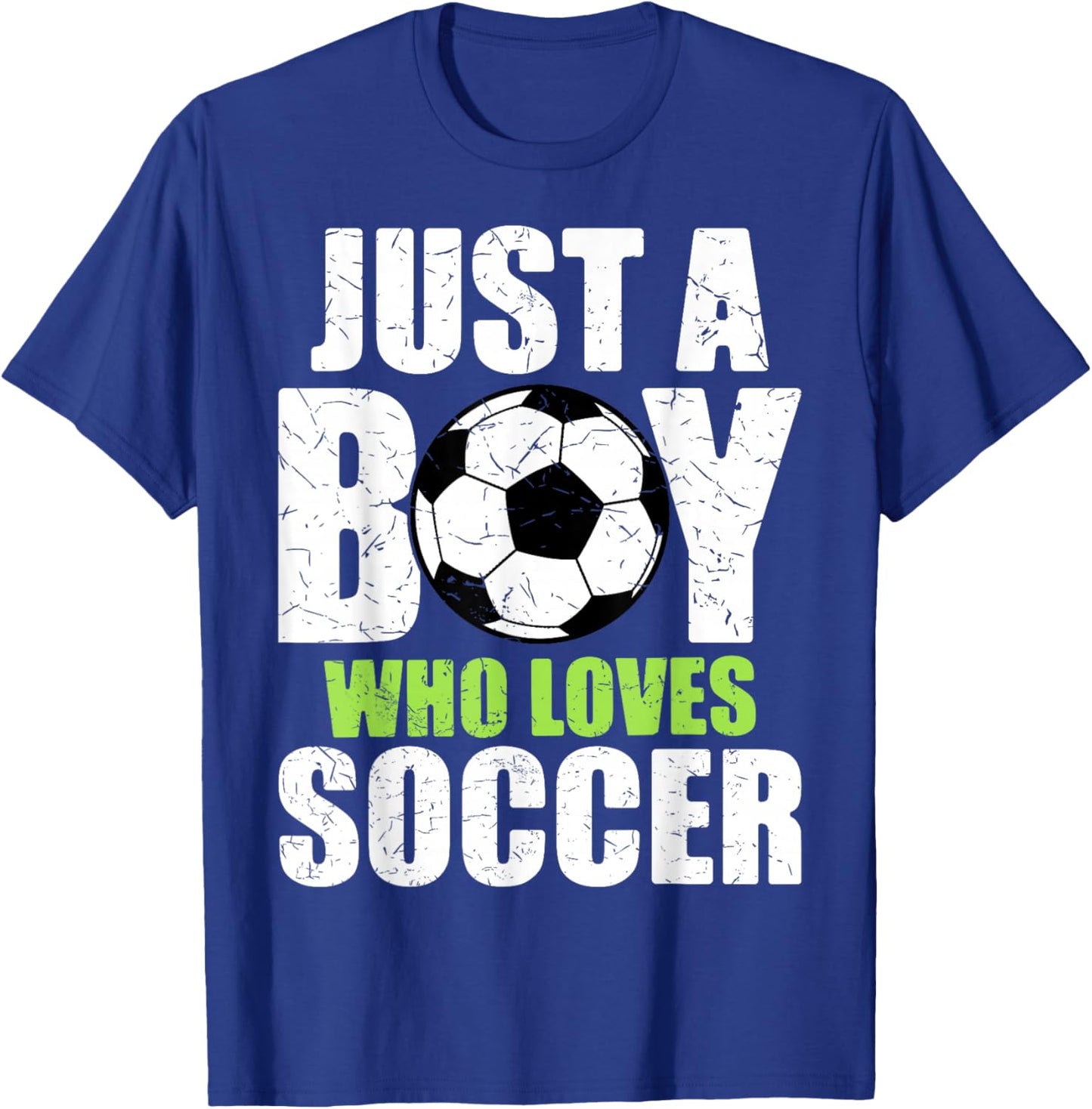Just A Boy Who Loves Soccer Player Striker Goalie Goalkeeper T-Shirt - T-Shirt | Royal