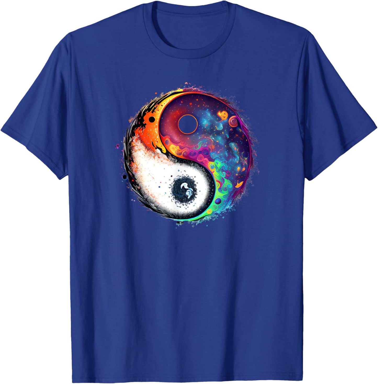 Yin Yang Feng Shui Ying Yang Zen Taijitu Colorful Galaxy T-Shirt - T-Shirt | Royal