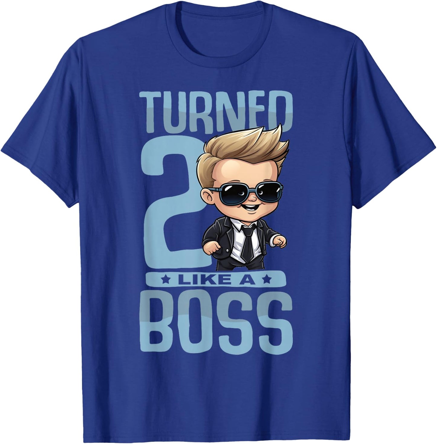 Baby 2nd Birthday Boy Girl 2 Year Like a Boss Kids T-Shirt - T-Shirt | Royal