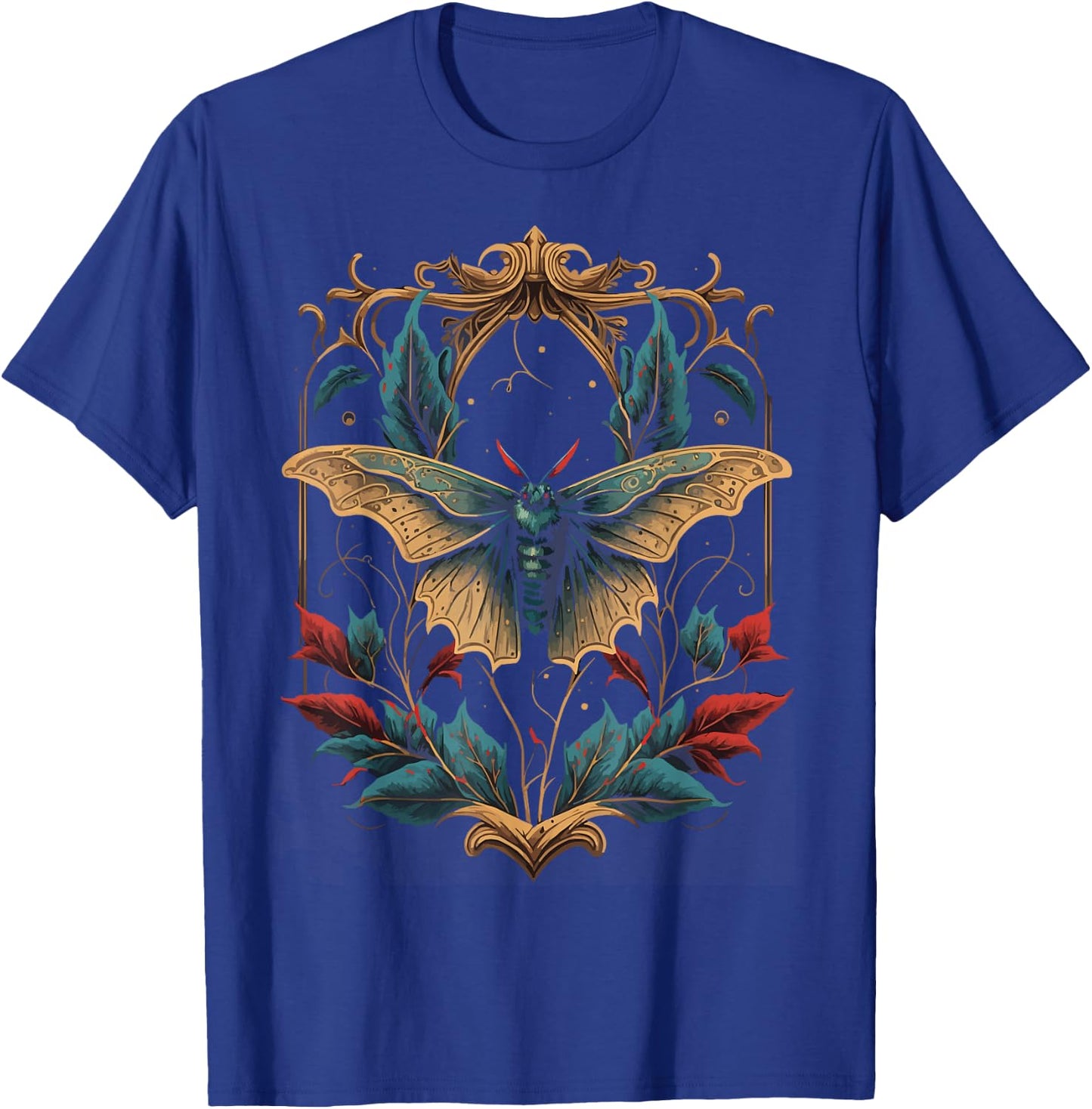 Gothic Moth Witchcore Aesthetic Witchcraft Occult T-Shirt - T-Shirt | Royal