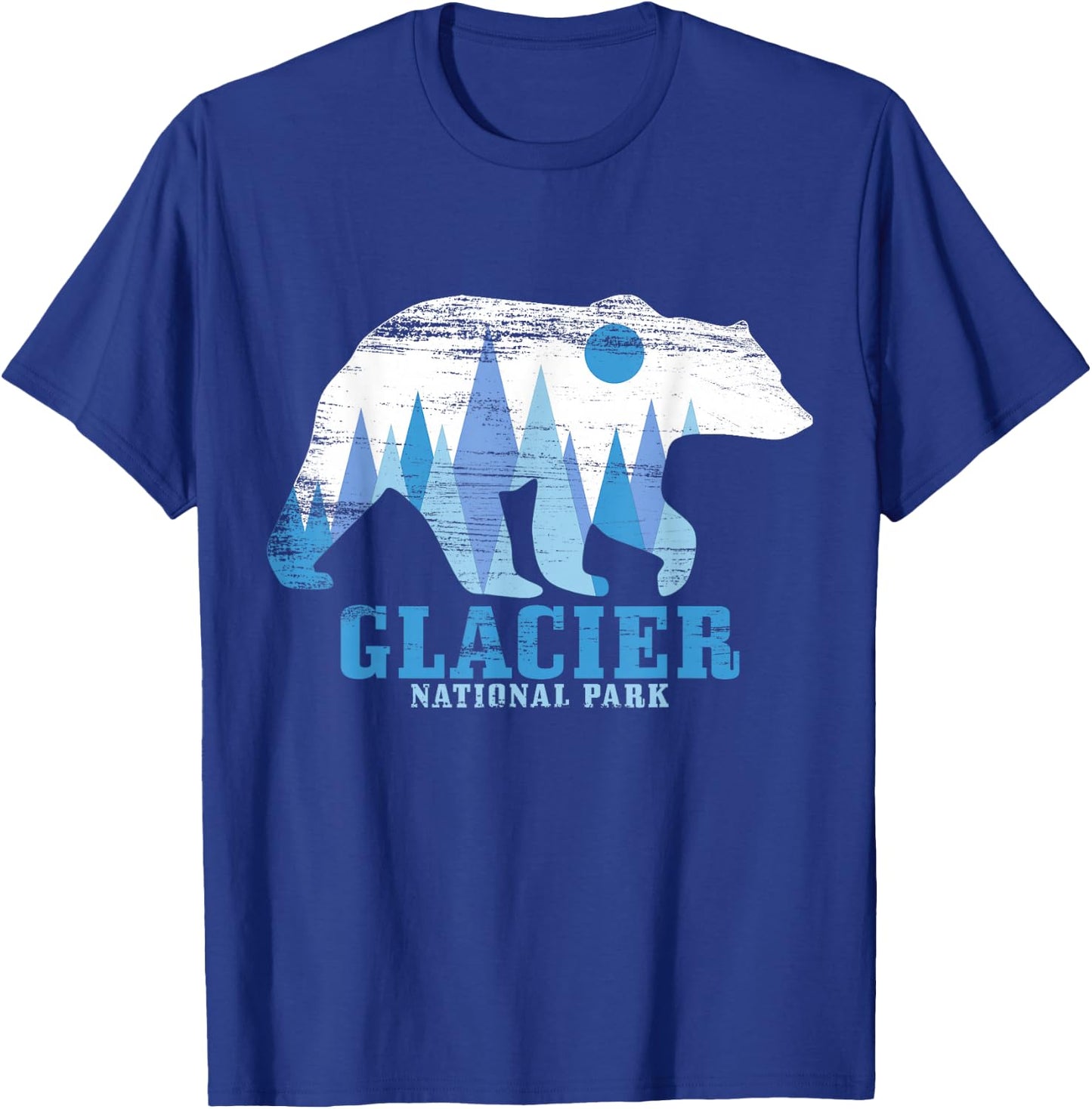 Glacier National Park Bear Vintage Hiking Nature Lover T-Shirt - T-Shirt | Royal