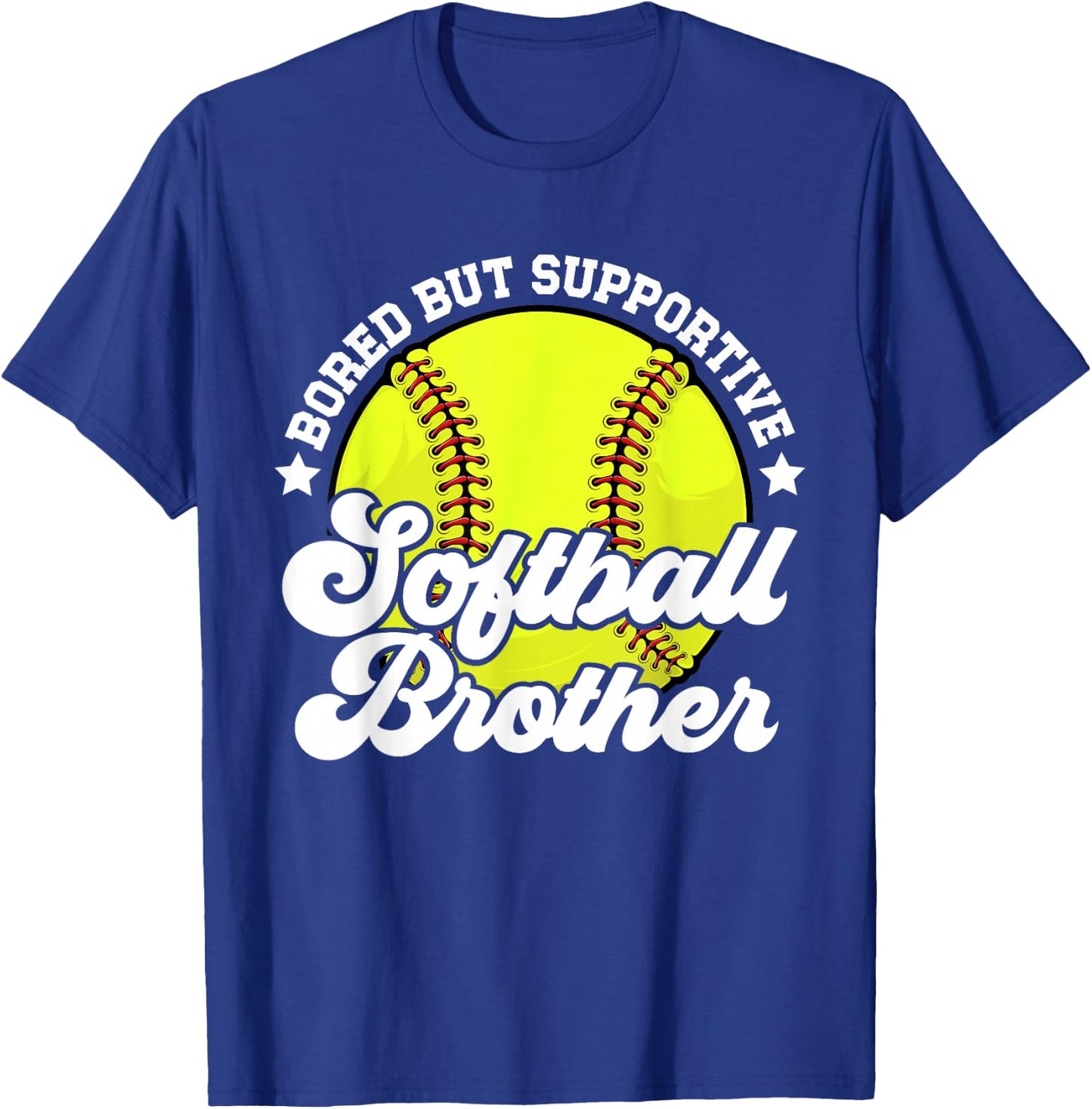 Supportive Softball Brother Softball Player's Brother T-Shirt - T-Shirt | Royal