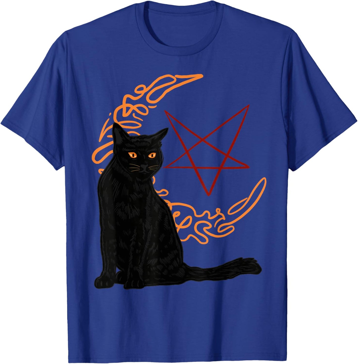 Crescent Moon Goth Pentagram Witch Bombay Cat T-Shirt - T-Shirt | Royal