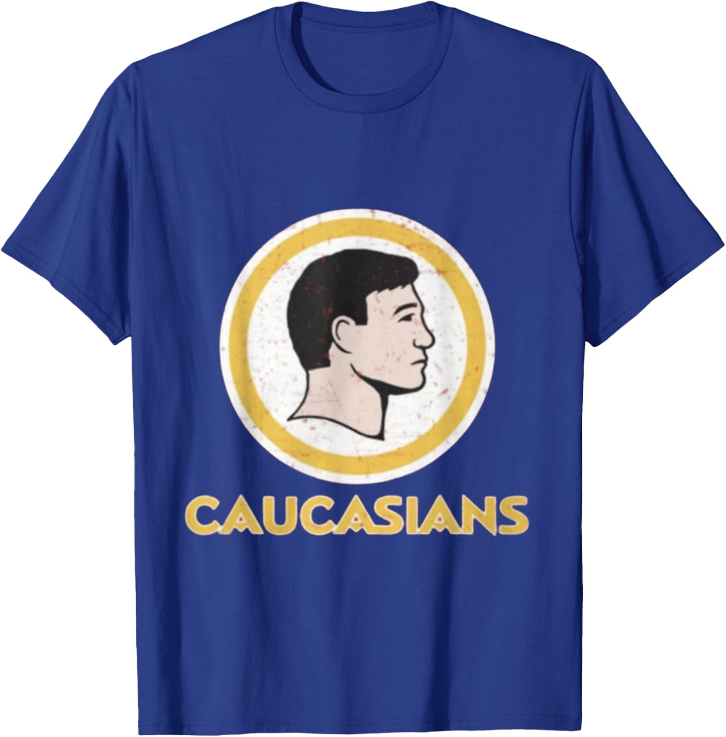 Caucasians Funny Football Washington Team Design T-Shirt - T-Shirt | Royal