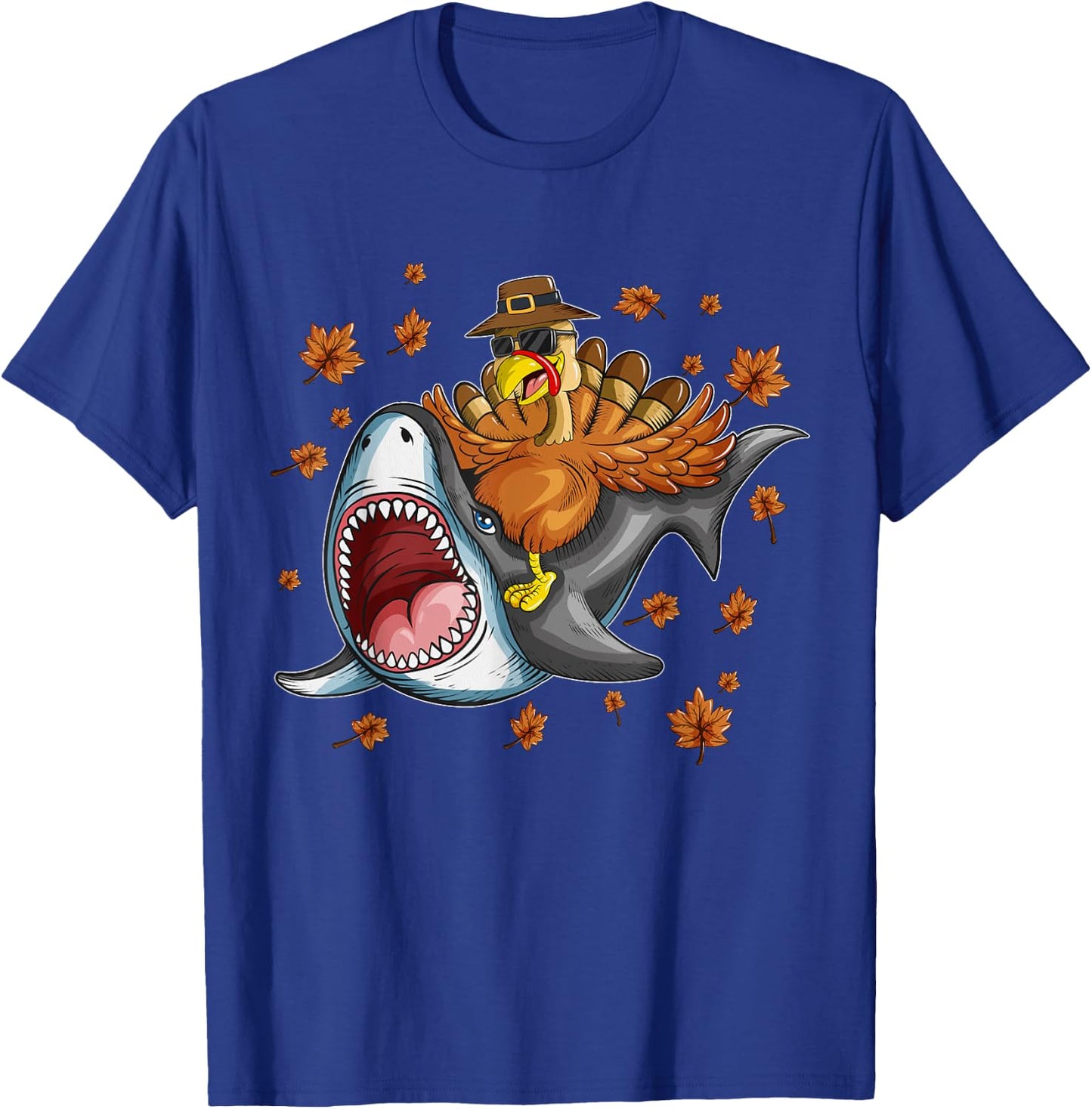 Shark Harvest Turkey Holiday Motif For Shark Lovers T-Shirt - T-Shirt | Royal