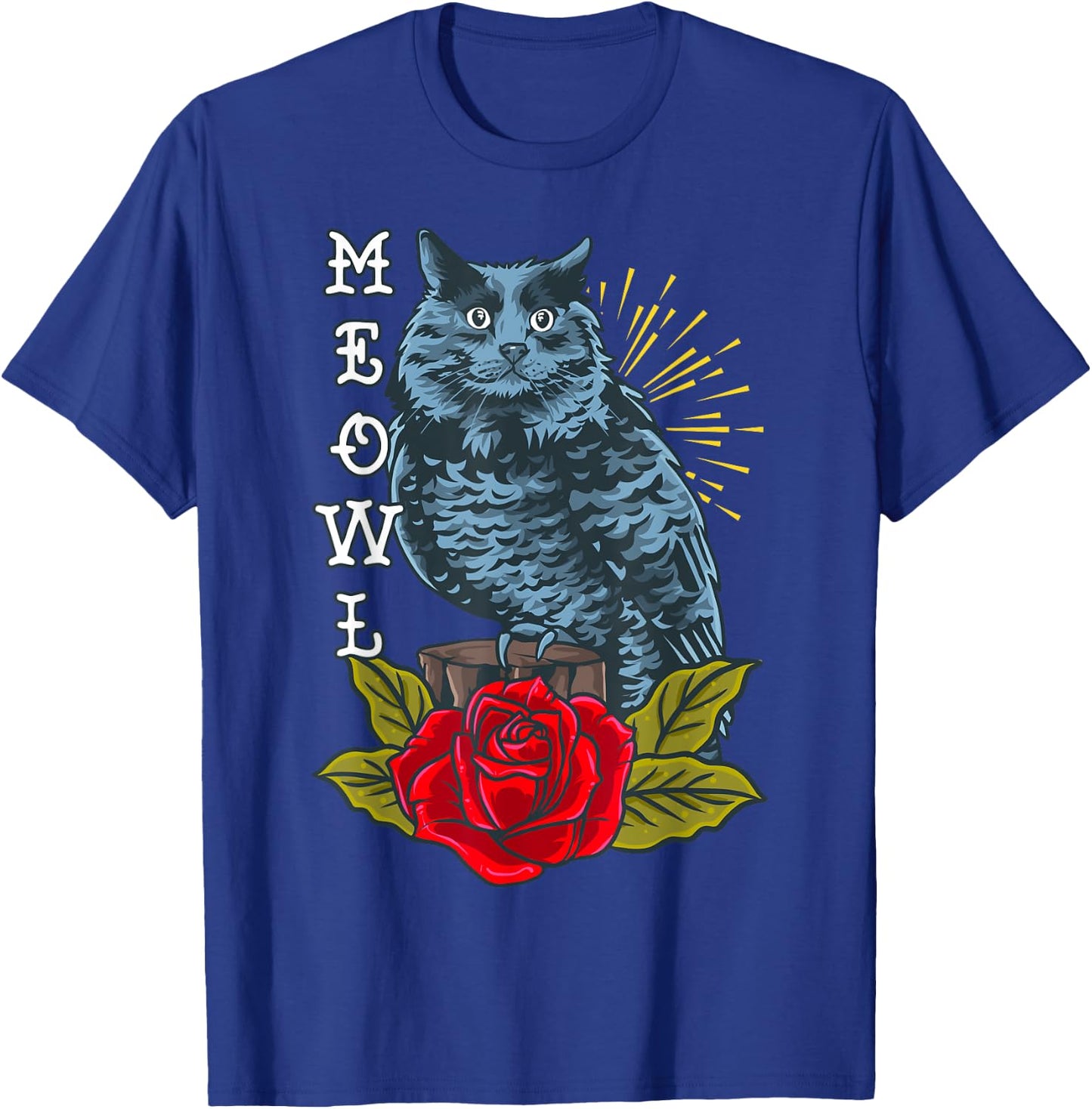 Meowl Cat and Owl Aesthetic Hybrid Animal Women Girls Kids T-Shirt - T-Shirt | Royal