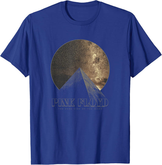 Pink Floyd The Dark Side of the Moon Pyramid Circle T-Shirt - T-Shirt | Royal
