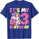 It's My 3rd Birthday Party Cute Girls Donut Birthday Unicorn T-Shirt - T-Shirt | Royal