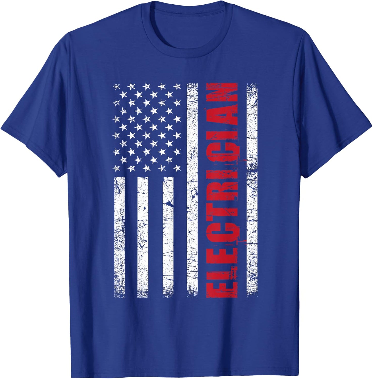 Electrician - USA Flag Lineman Electrical Worker Repairmen T-Shirt - T-Shirt | Royal
