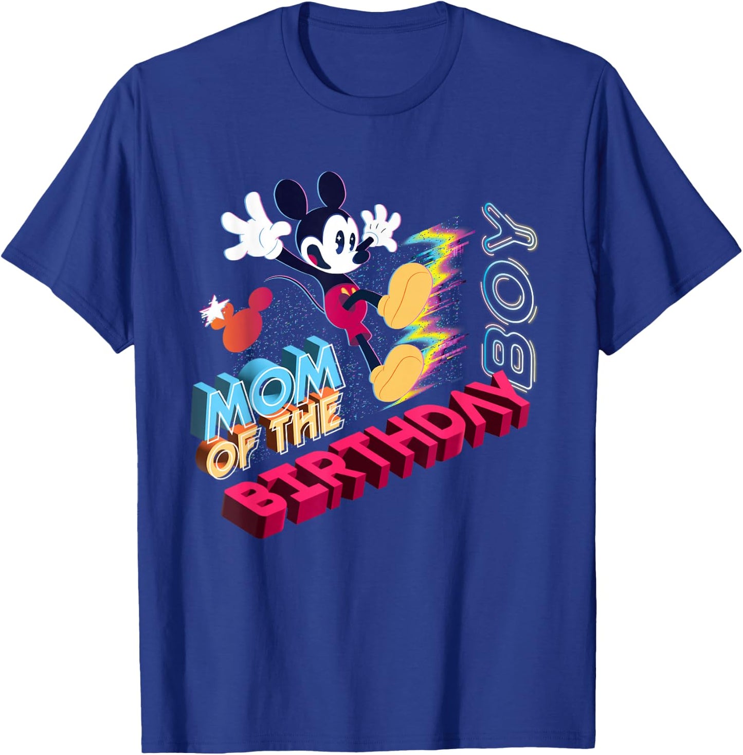 Disney Mickey Mouse Family Star Mom of The Birthday Boy T-Shirt - T-Shirt | Royal