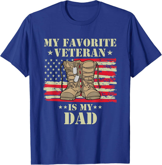 Father Veterans Day My Favorite Veteran is My Dad Proud Kids T-Shirt - T-Shirt | Royal