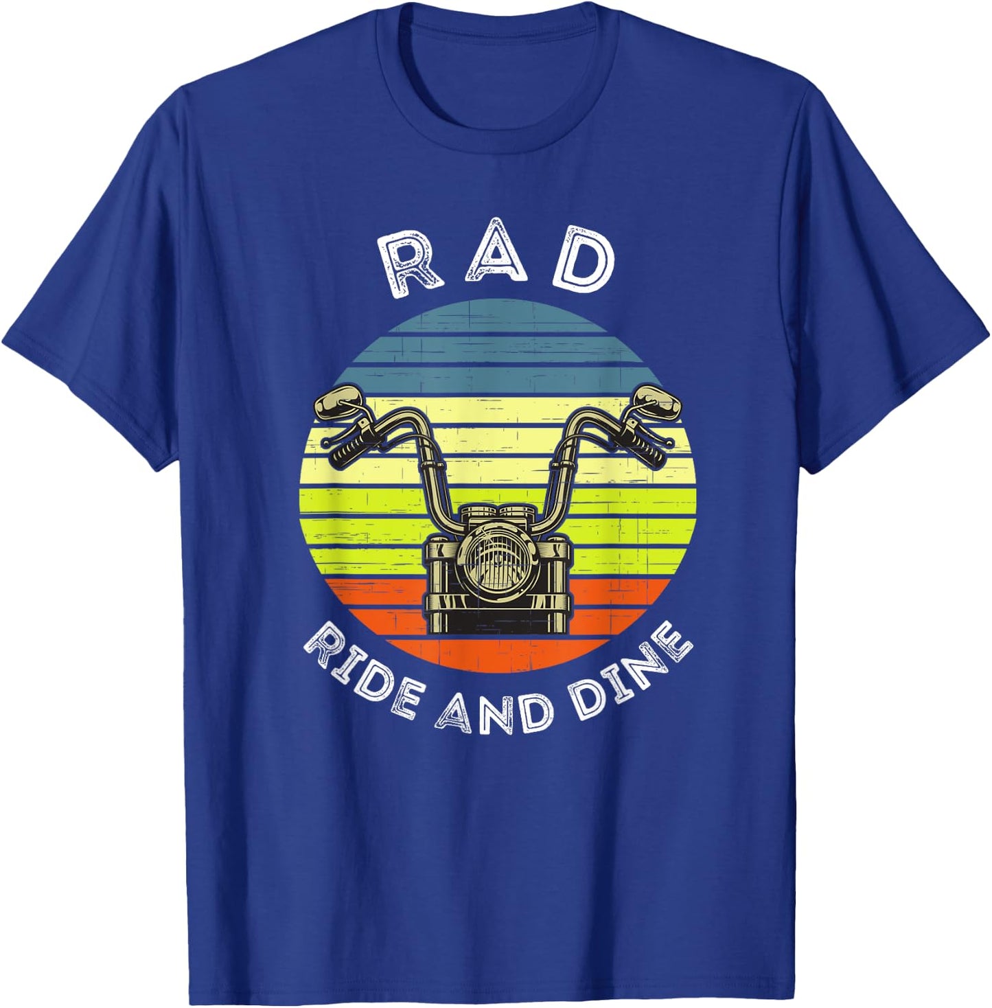 Retro Ride and Dine Friends Motorcycle Dinner Club Apparel T-Shirt - T-Shirt | Royal