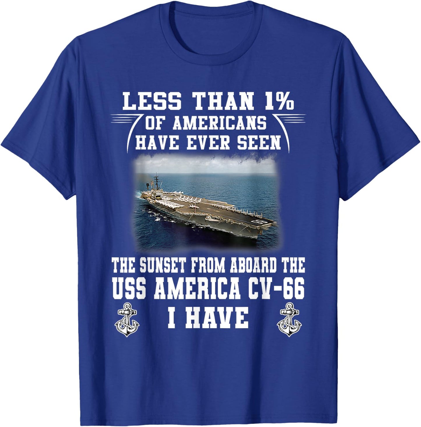 USS America CV-66 Aircraft Carrier T-Shirt - T-Shirt | Royal