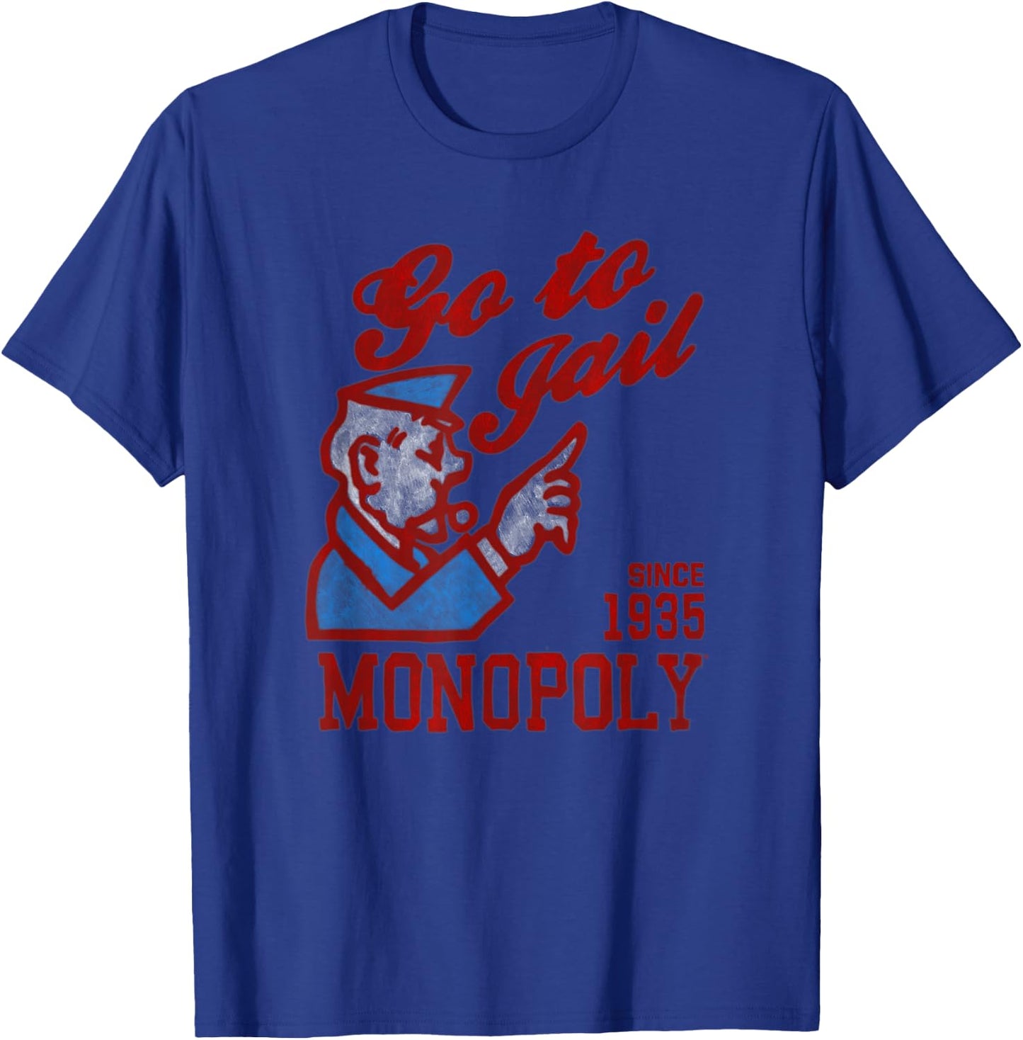 Monopoly Since 1935 Go To Jail Distressed Icon Poster T-Shirt - T-Shirt | Royal
