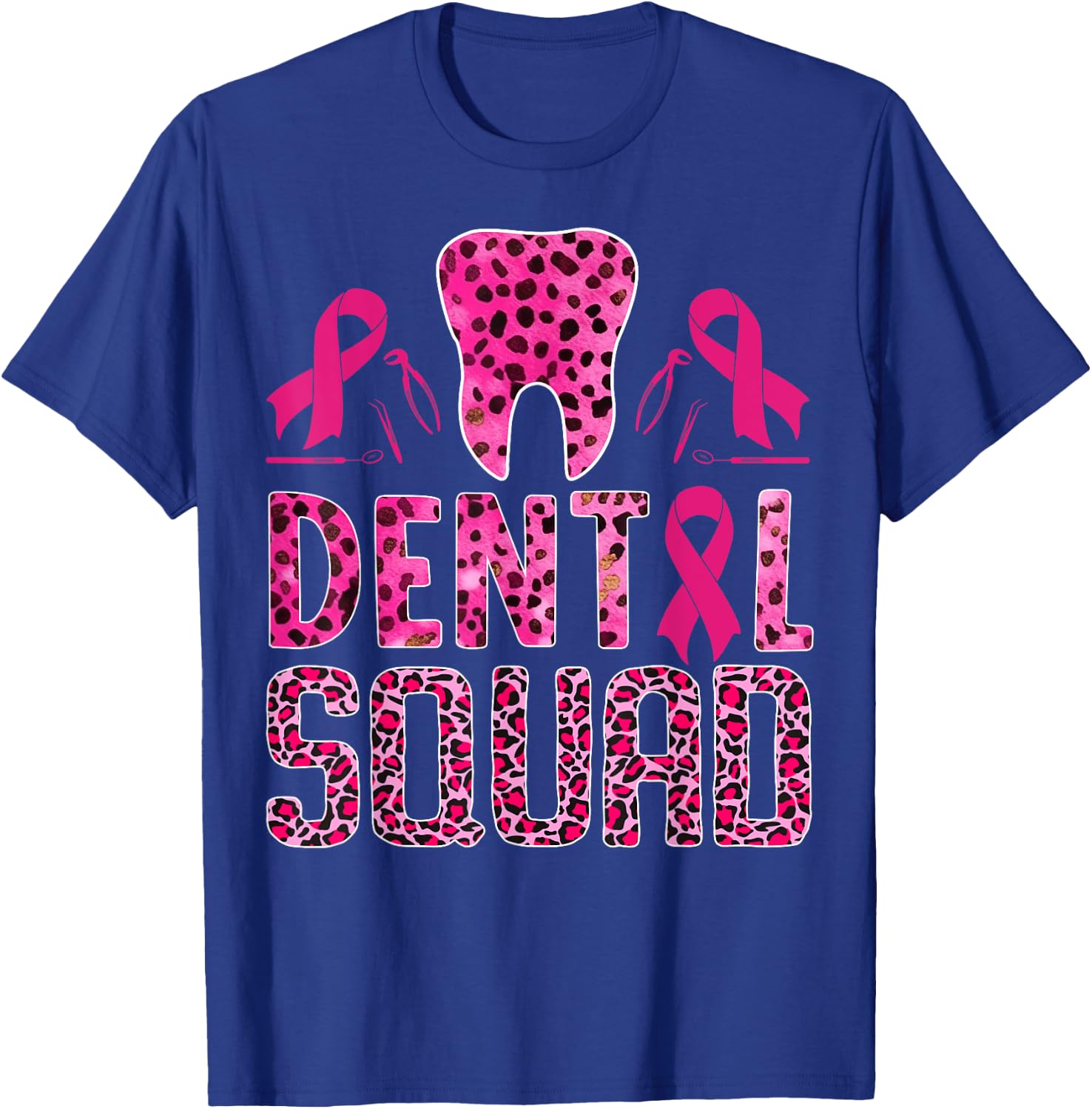 Dental Squad With Teeth Breast Cancer Awareness Warrior T-Shirt - T-Shirt | Royal