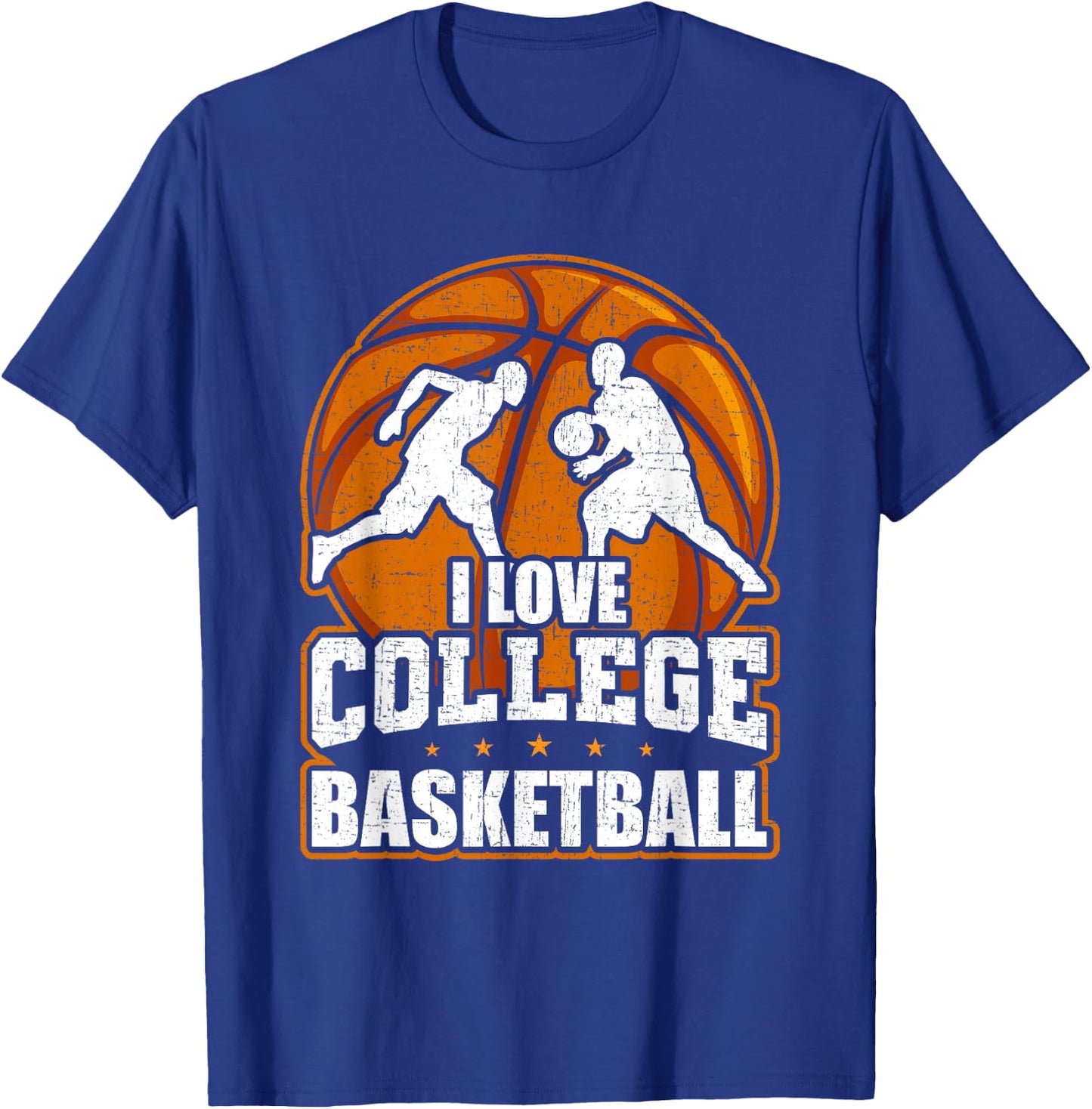 I Love College Basketball Player T-Shirt - T-Shirt | Royal