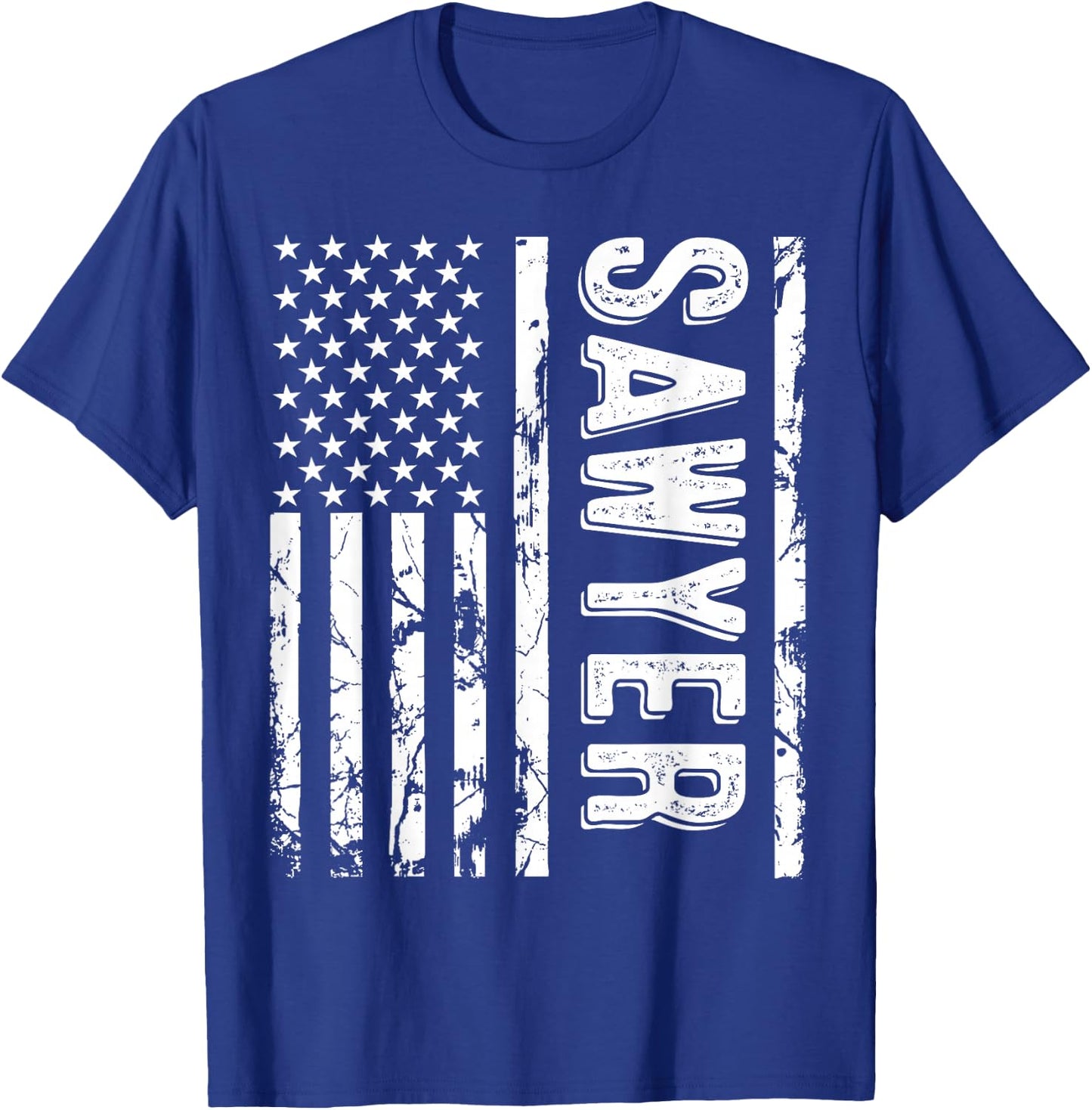 Sawyer Last Name Funny Surname Team Sawyer Family Reunion T-Shirt - T-Shirt | Royal