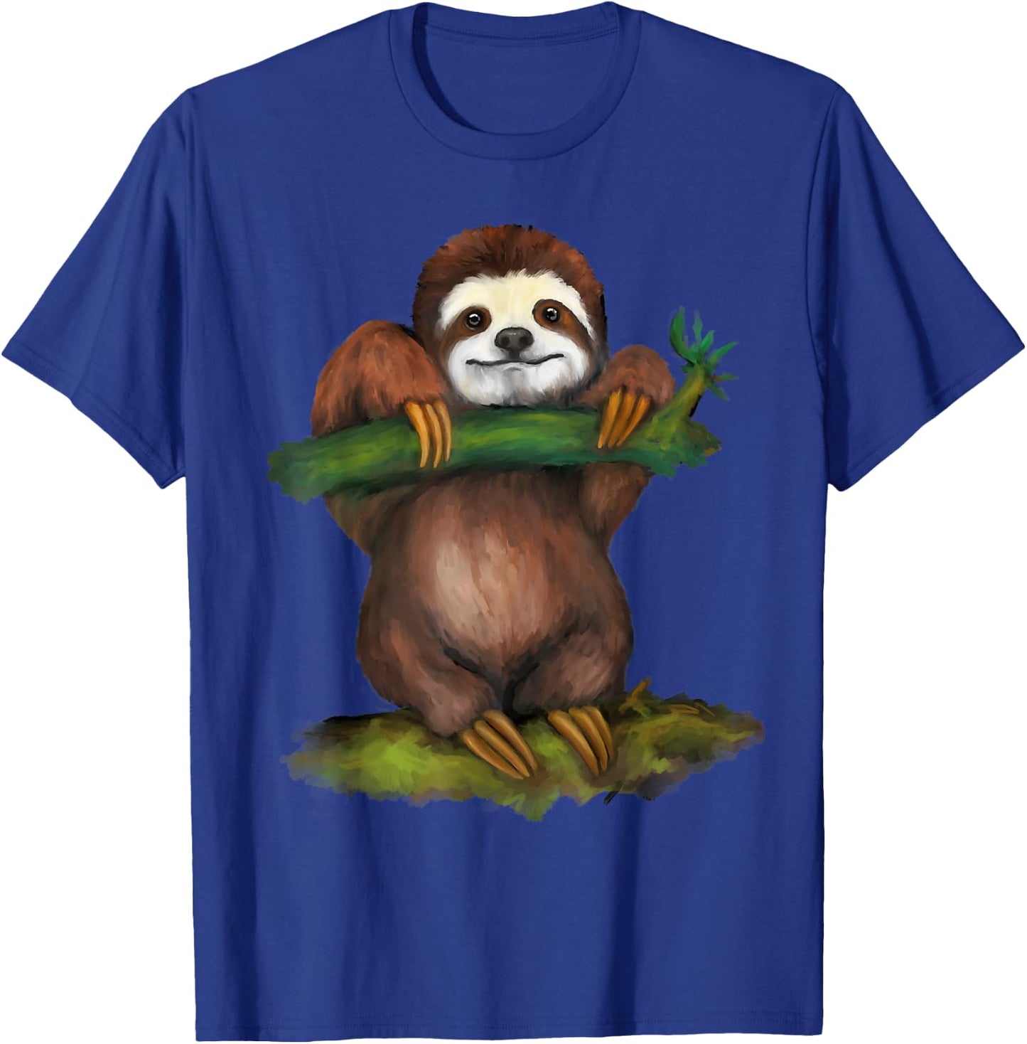 Sloth Art Funny Arboreal Animal Lovers Outfit Men Women Kids T-Shirt - T-Shirt | Royal