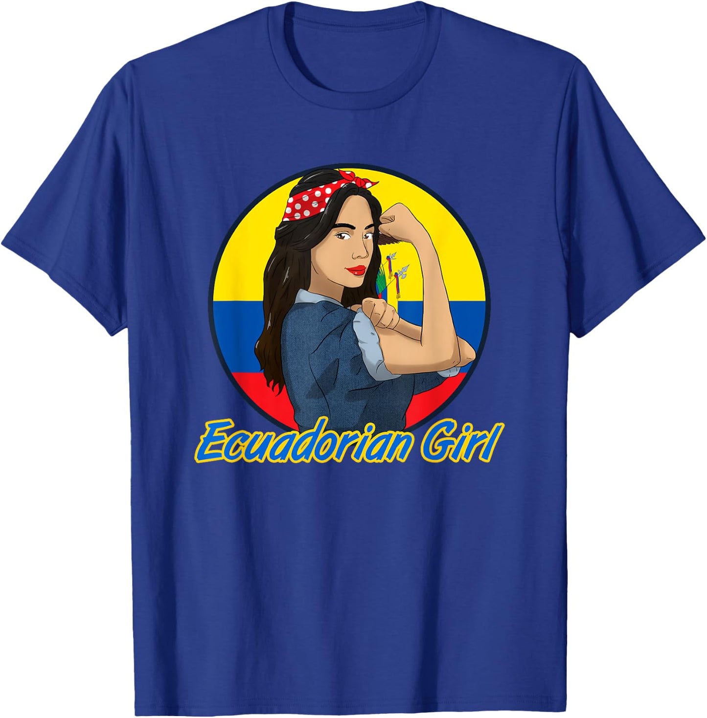 Ecuador Proud Ecuadorian Flag Hispanic Girl Woman T-Shirt - T-Shirt | Royal