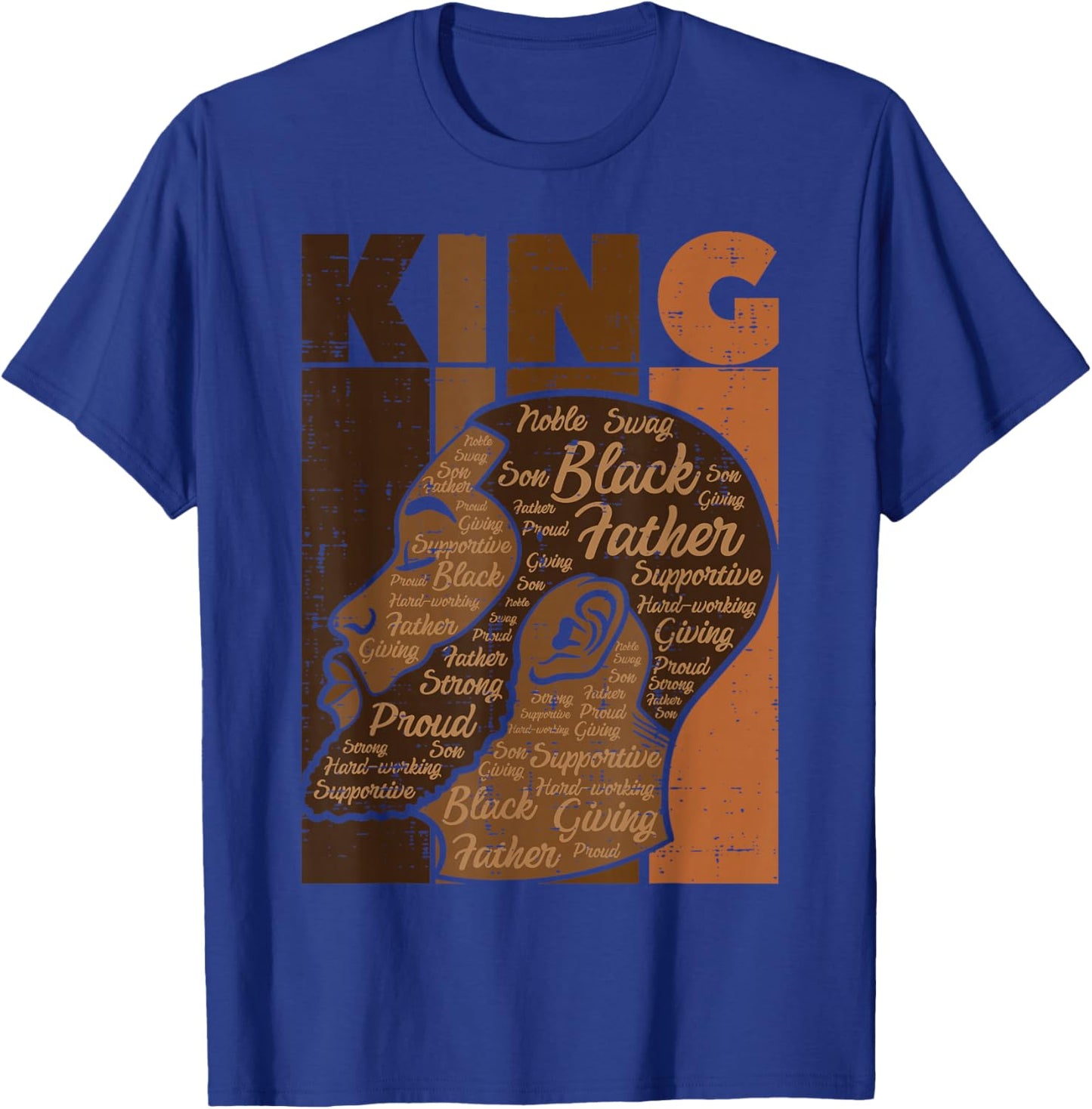 Black History King Father Melanin African American Dad Men T-Shirt - T-Shirt | Royal