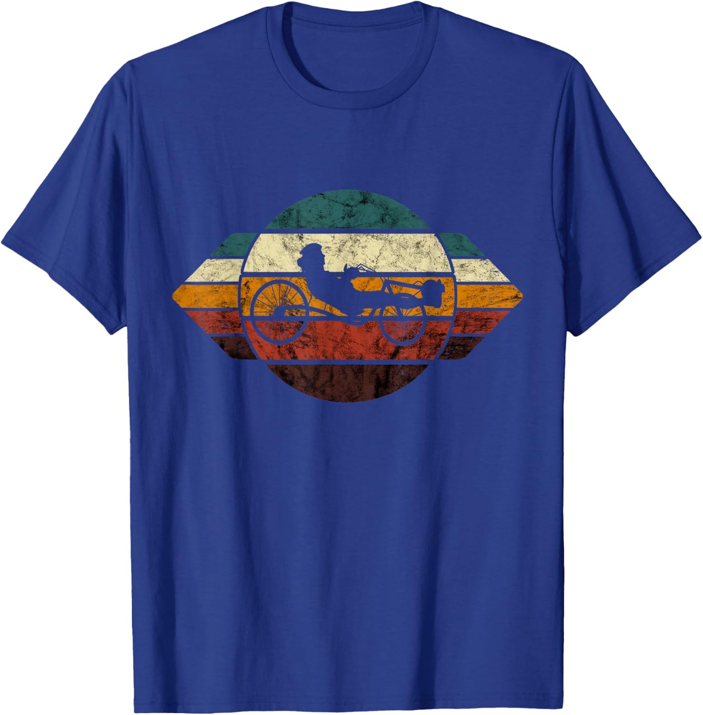 Recumbent Trike Retro Cycling Recumbent Bike Cyclist Triker T-Shirt - T-Shirt | Royal