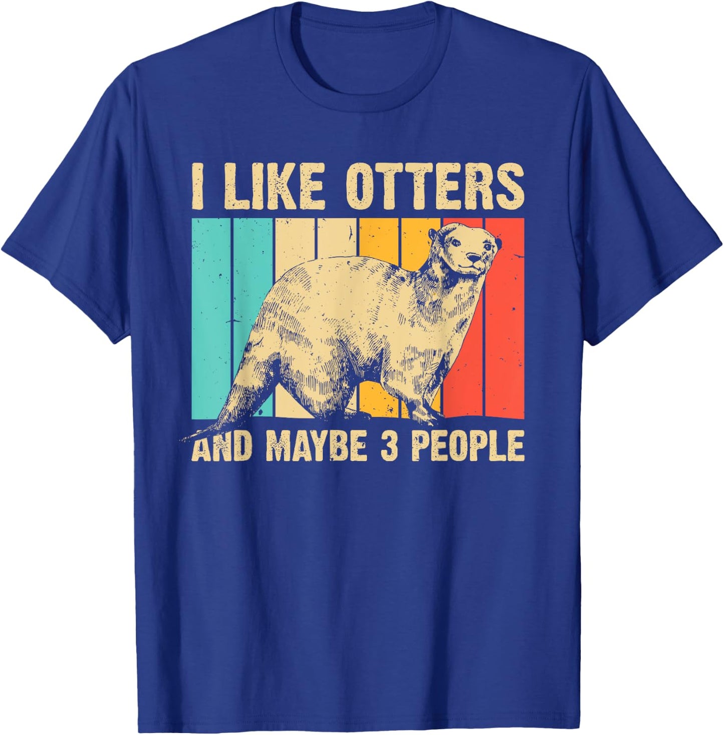 Cool Otter Design Women Kids Vintage Sea Otter Lover T-Shirt - T-Shirt | Royal