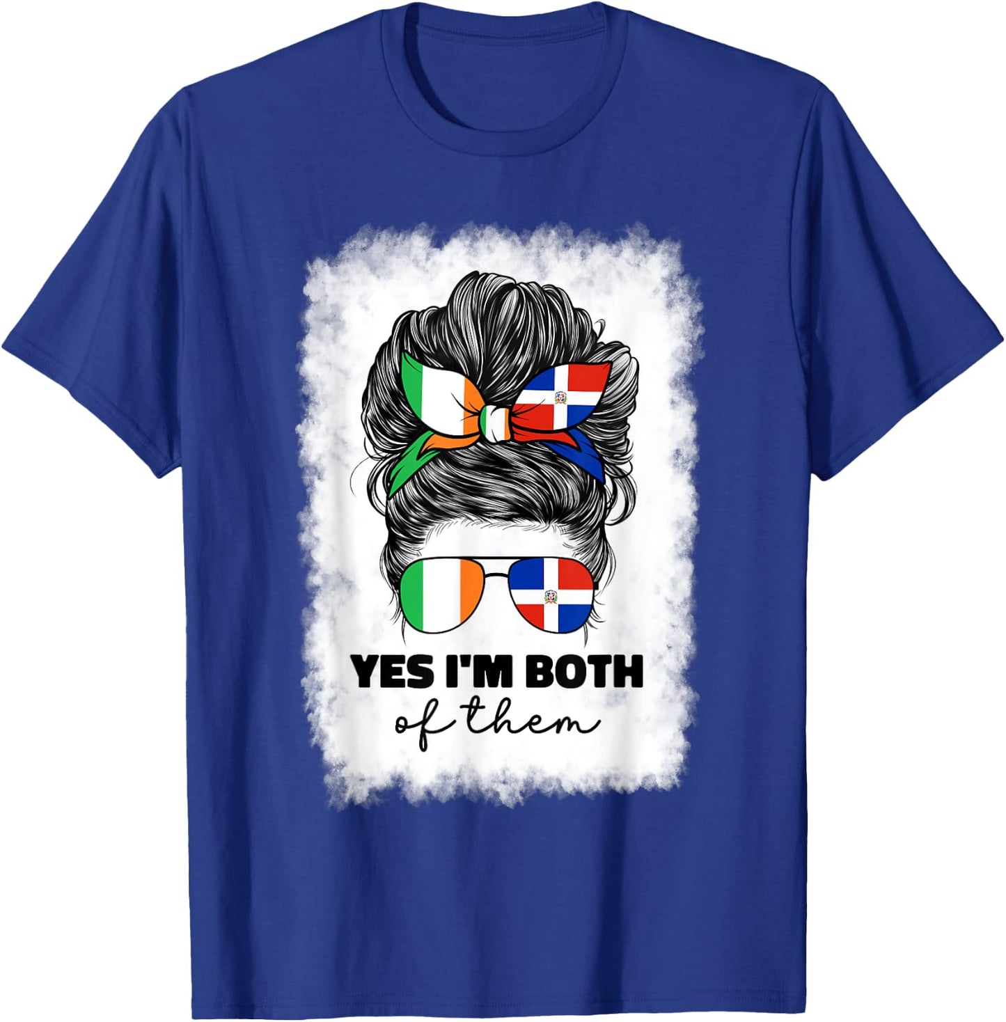 Half Dominican Republic And Irish Ireland Flag Girl Women T-Shirt - T-Shirt | Royal