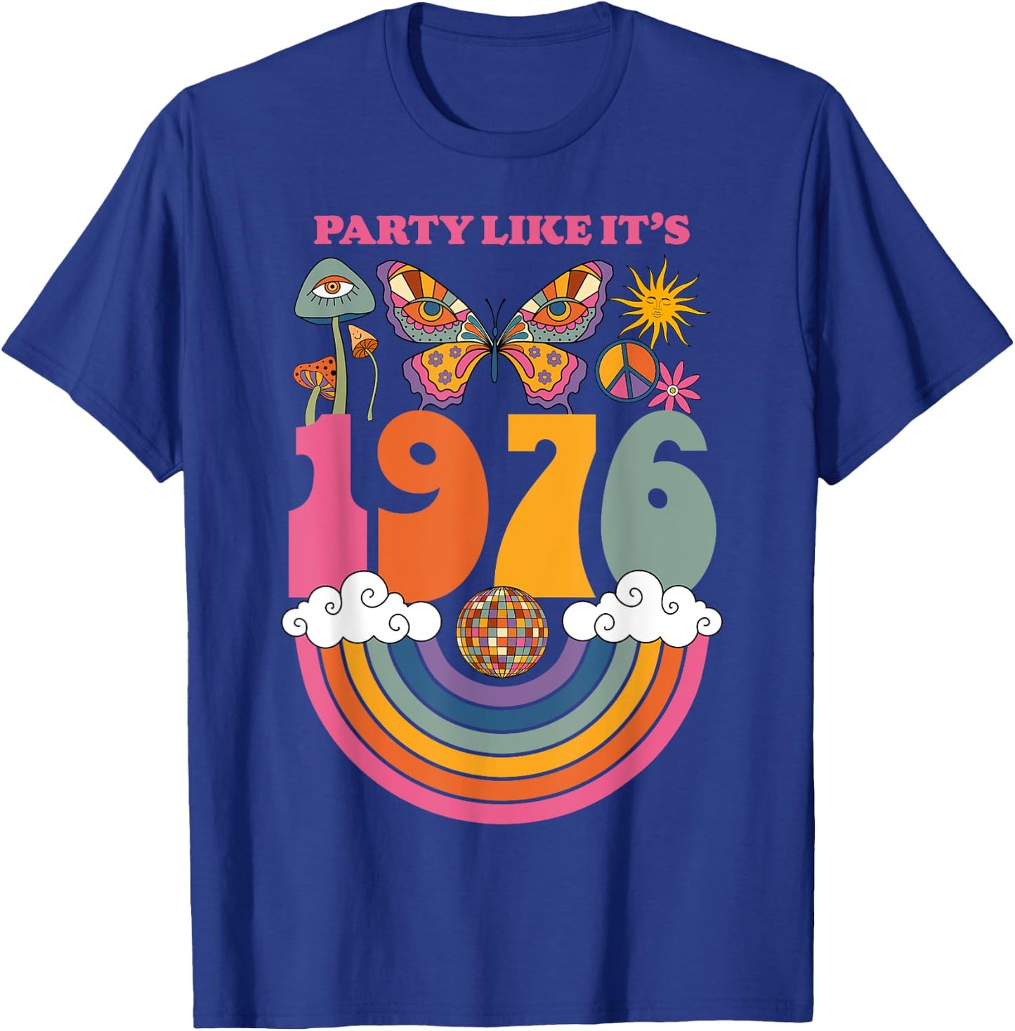 1976 Birthday Party Costume 70s Disco Outfits Men T-Shirt - T-Shirt | Royal